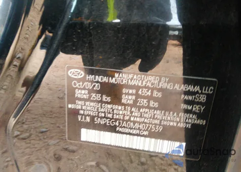 2021 Hyundai Sonata Se z USA, uszkodzony, nr VIN 5NPEG4JA0MH077539